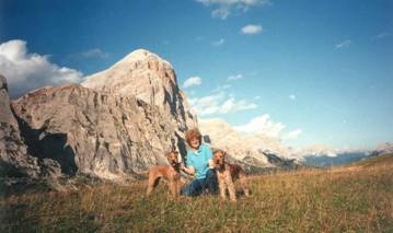 Nurmi, Ruby und Dorle im Gebirge