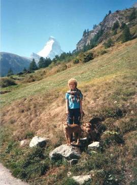 Nurmi, Ruby und Dorle am Matterhorn